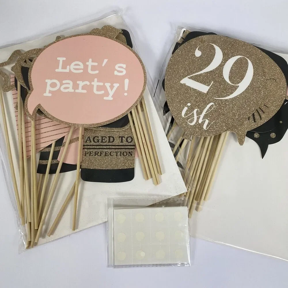 30th Birthday Photo Booth Props Funny Supplies Decorations 30 Pc Gold Black